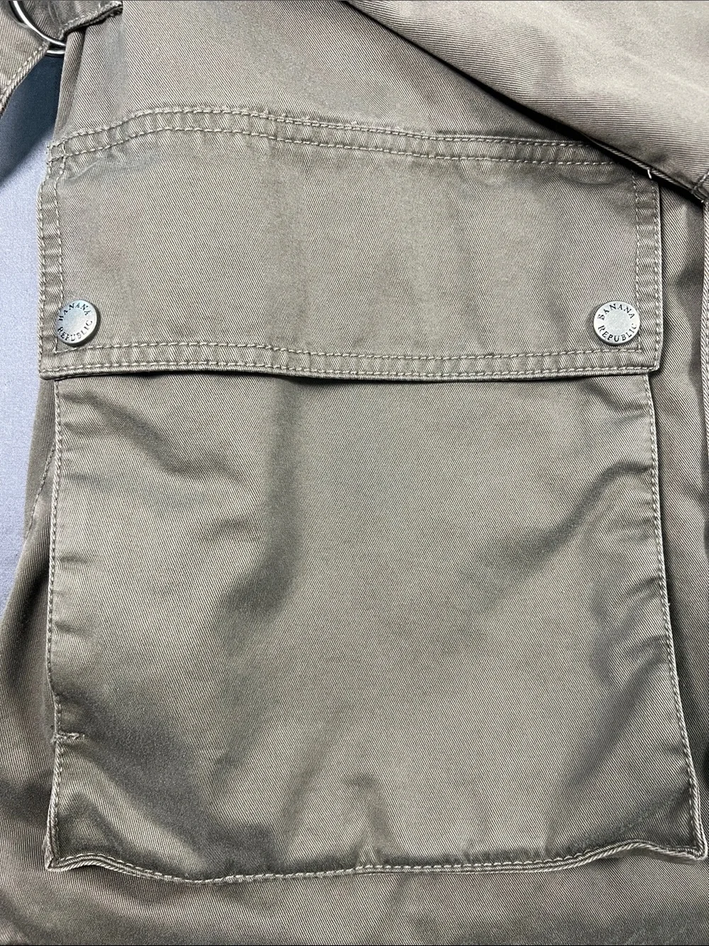 Banana Republic Olive Field Jacket with Dark Contrast Collar